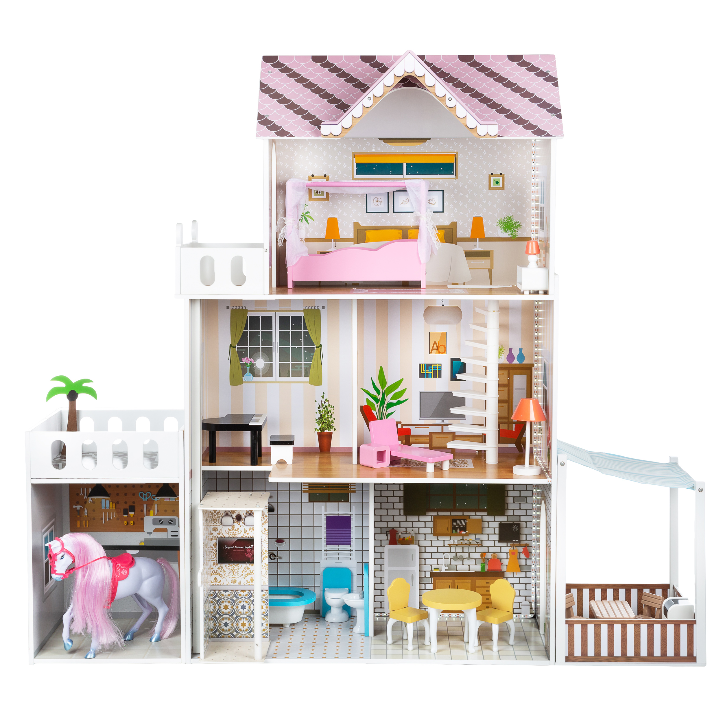 Puppenhaus Puppenstube Barbiehaus GS0022 Puppenvilla ...